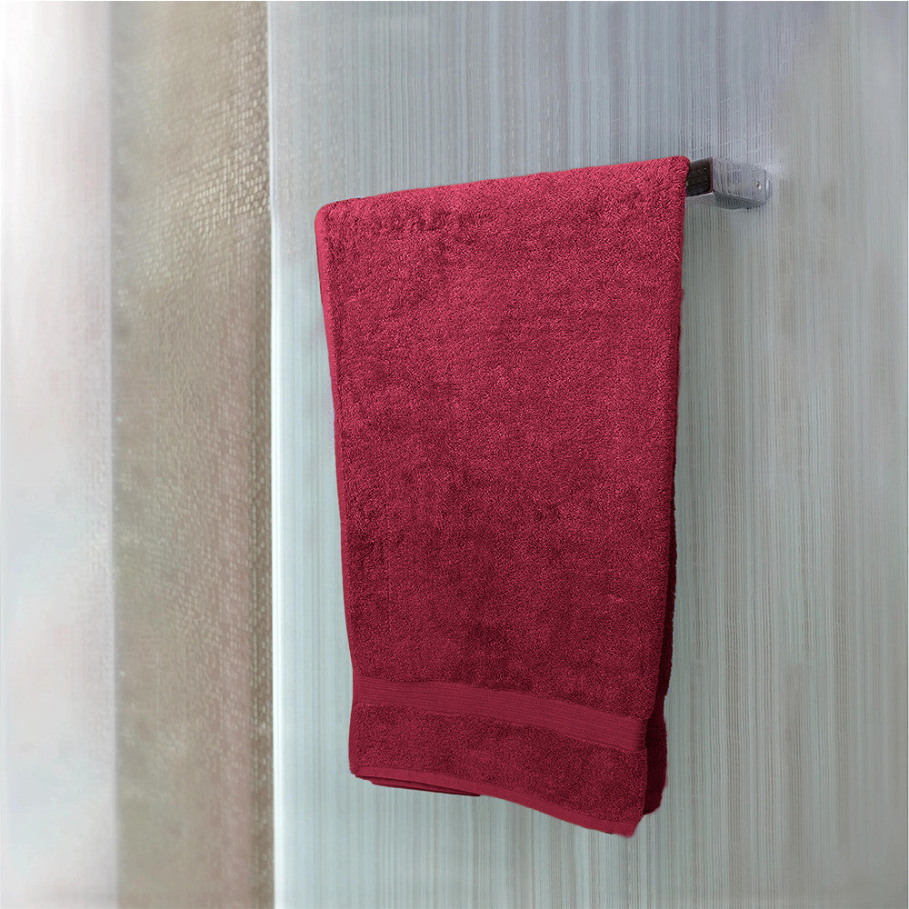 Cotton Home Bath Towel 2-piece Set Burgundy
