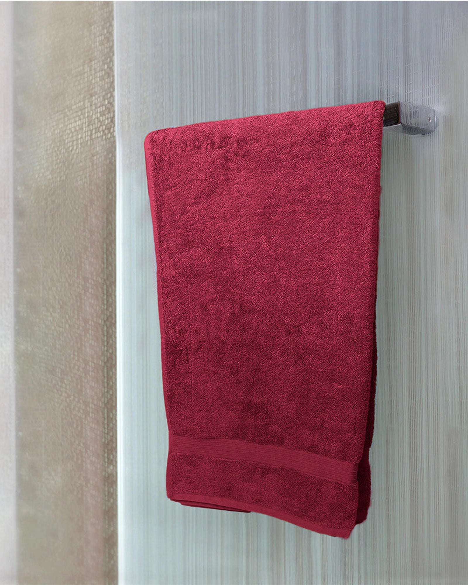 Cotton Home Bath Towel 2-piece Set Burgundy