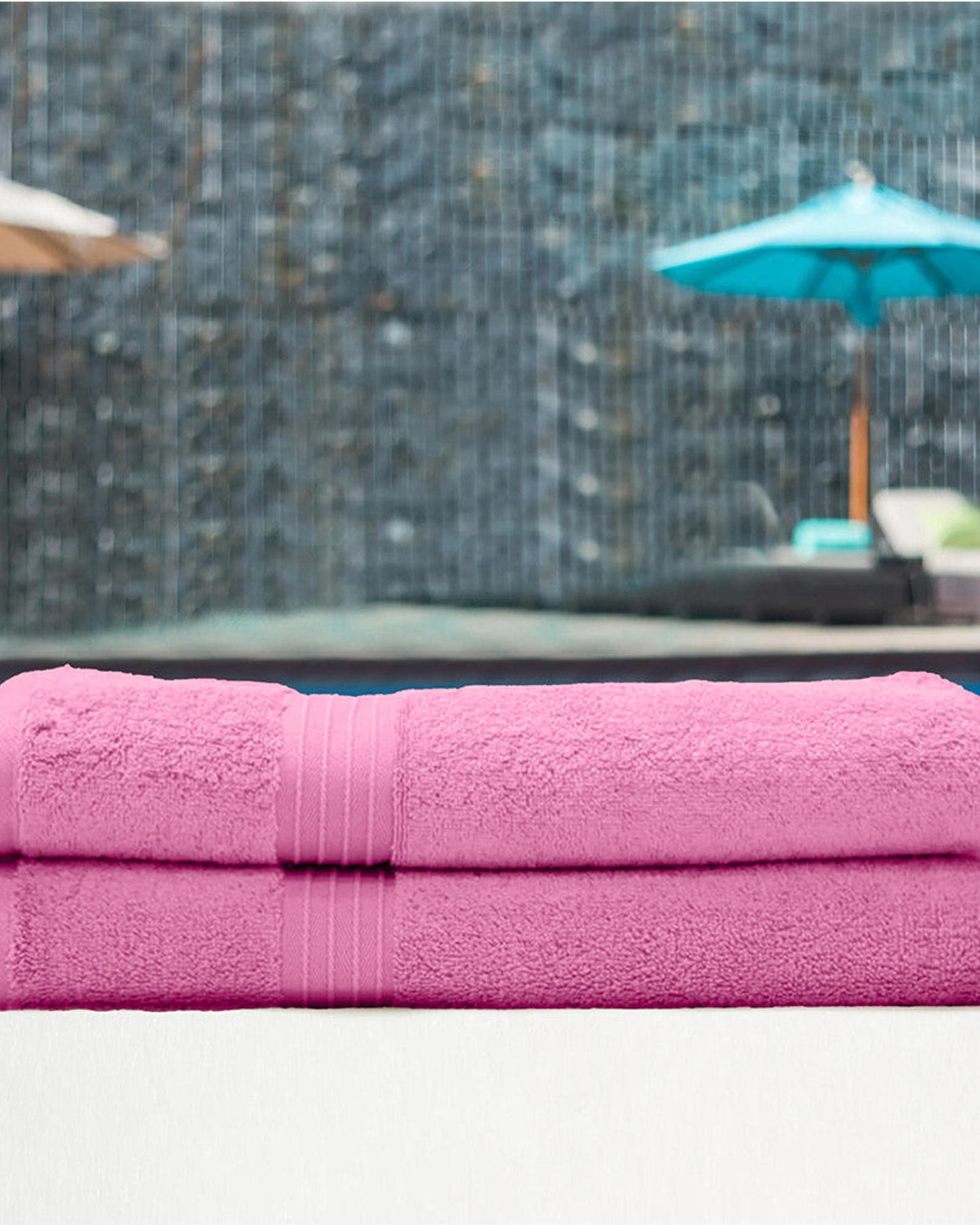 Cotton Home Bath Towel Set 2Pc Pink