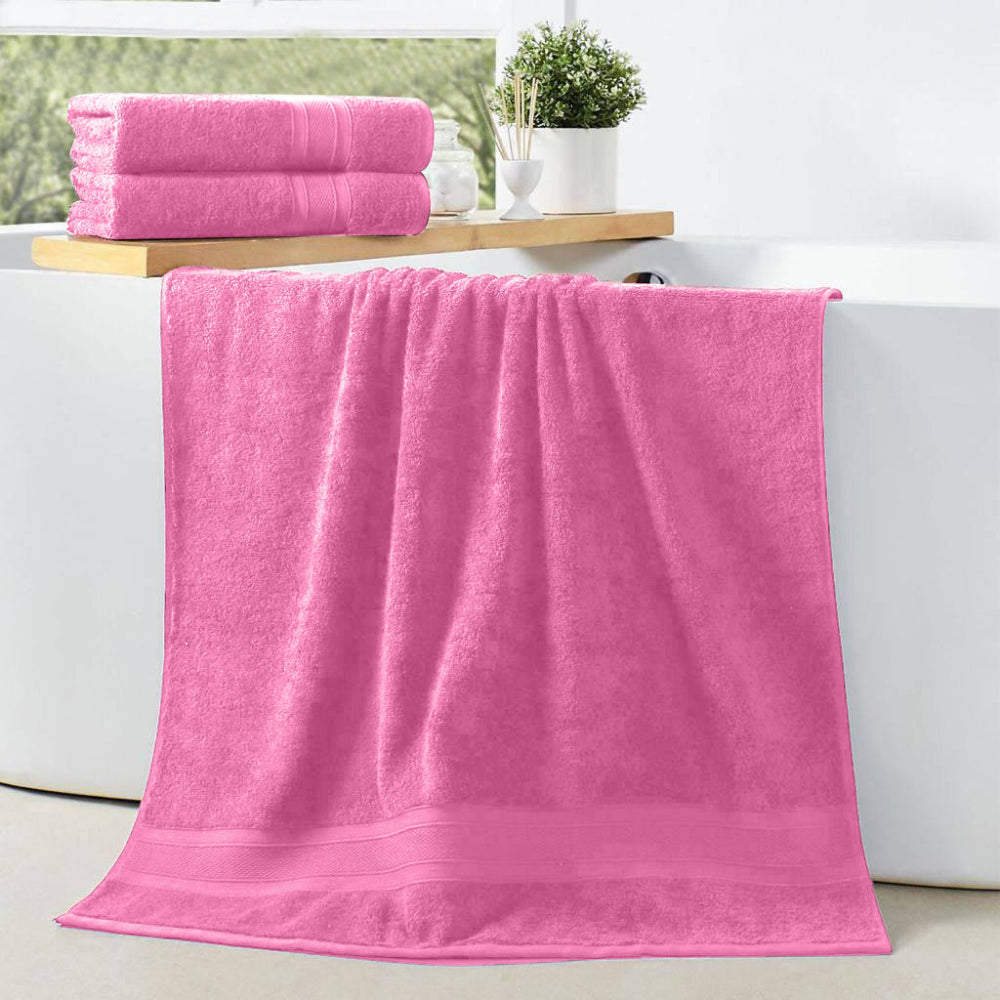 Cotton Home Bath Towel Set 2Pc Pink