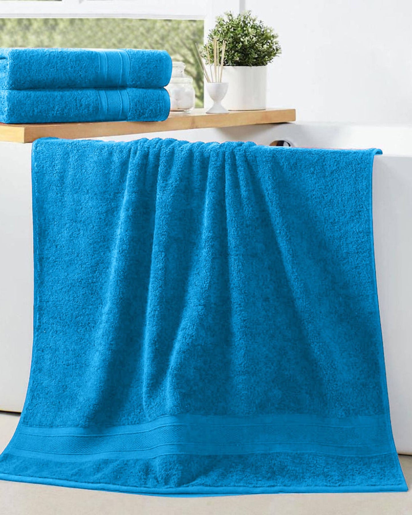 Cotton Home Bath Towel Set 2Pc Teal