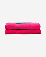 Cotton Home Bath Towel 2-piece Set Fuscia