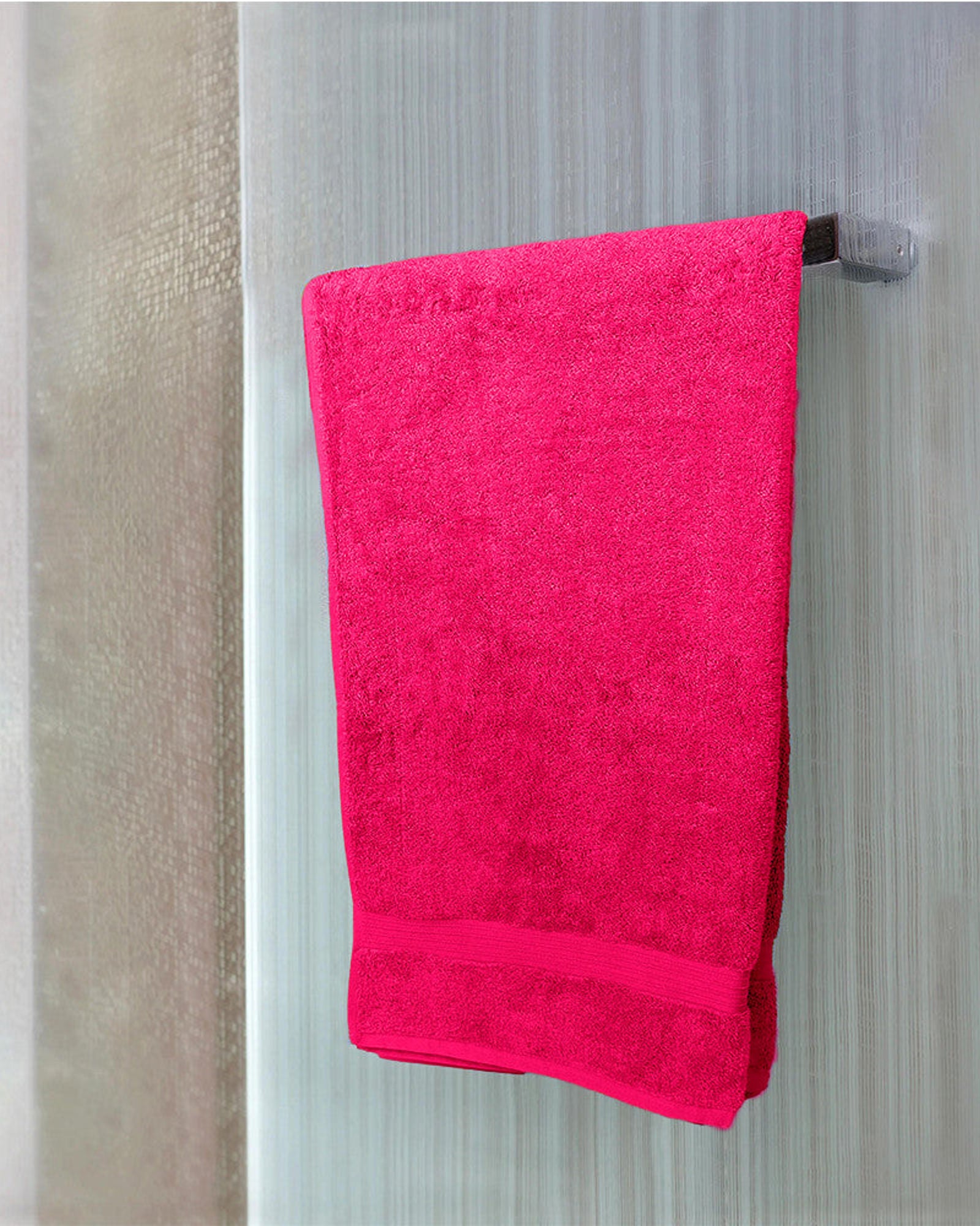 Cotton Home Bath Towel 2-piece Set Fuscia
