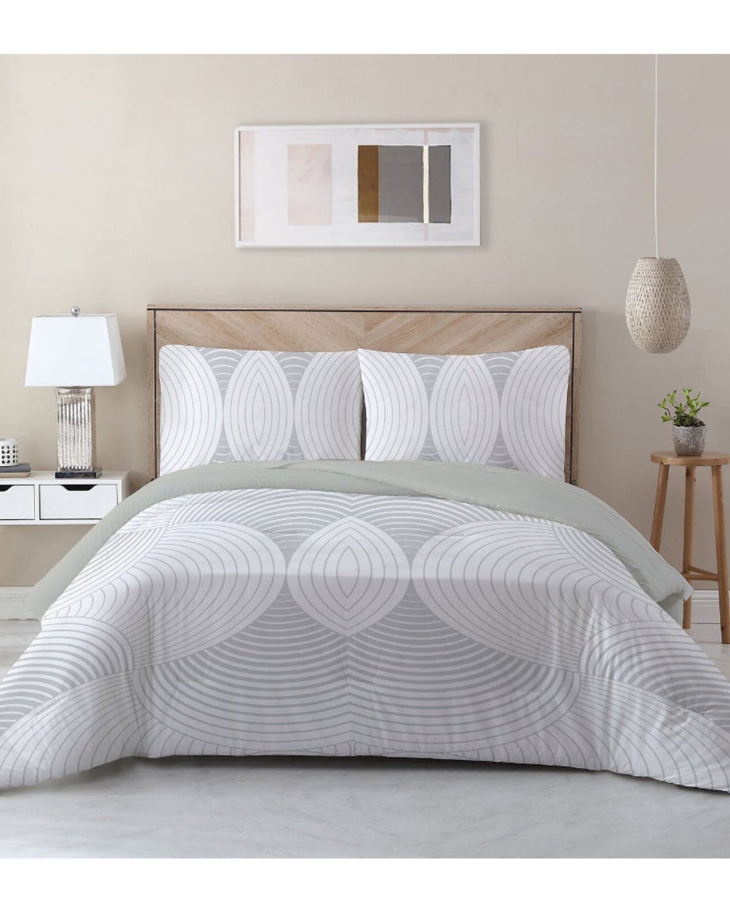 Cotton Home Comforter Set 3Pc Abstract Harmony