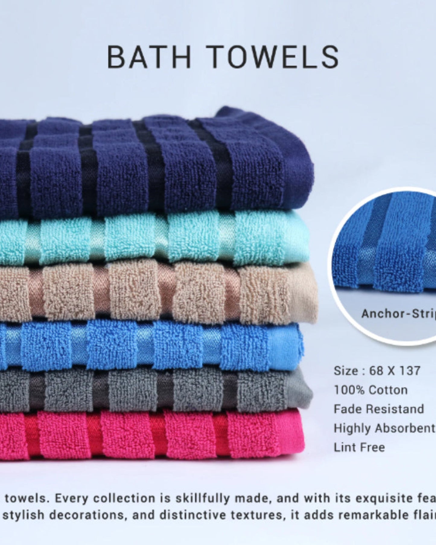 Cotton Home Bath Towel Aqua Breeze Aqua Green