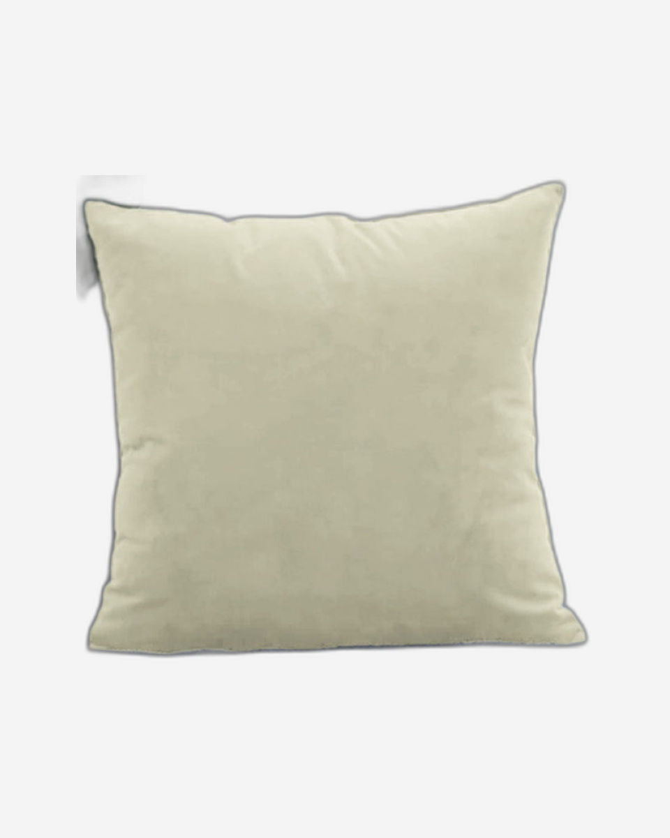 Cotton Home Filled Velvet Cushion Ivory