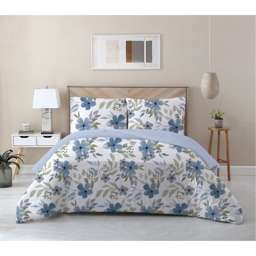 Cotton Home 3-piece set Printed Comforter Serene Blossoms