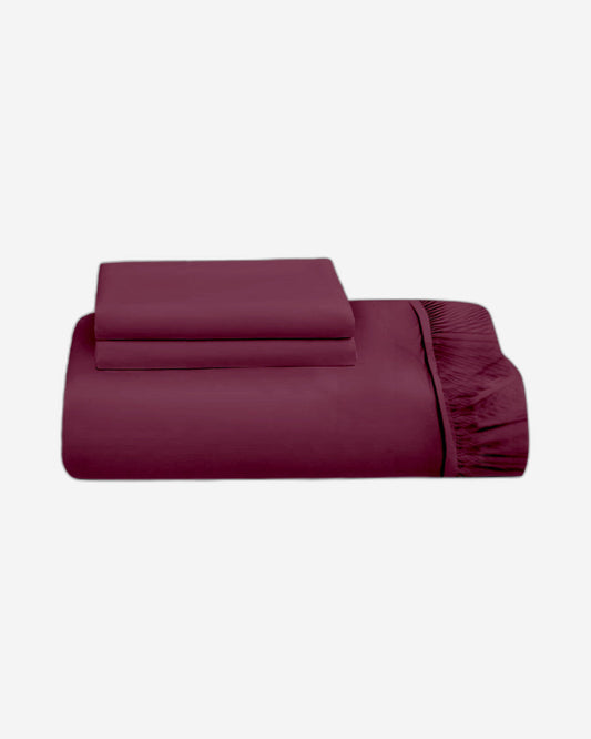 Cotton Home 3-piece Super Soft Fitted Sheet Set Burgundy