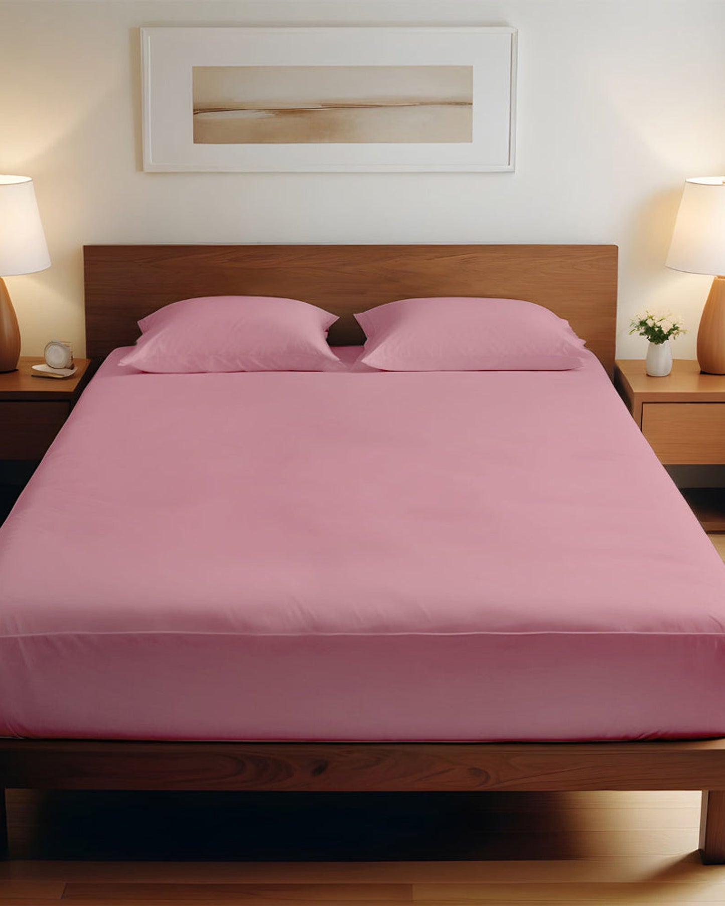 Cotton Home Fitted Sheet Set 3Pc Super Soft Muave