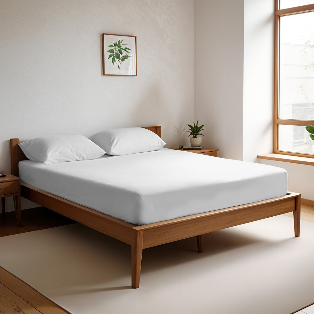 Cotton Home Fitted Sheet Set 3Pc Super Soft White