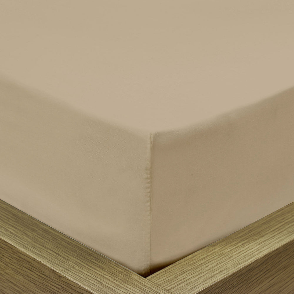 Cotton Home Fitted Sheet Set 3Pc Super Soft Beige