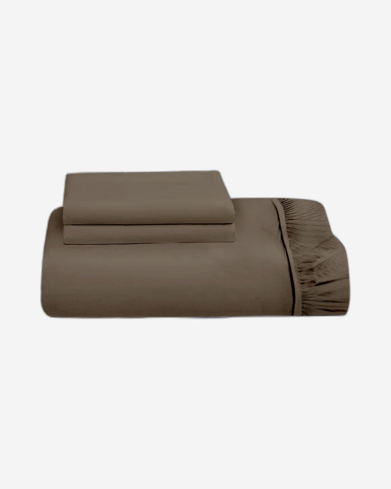 Cotton Home Fitted Sheet Set 3Pc Super Soft Chocolate Brown