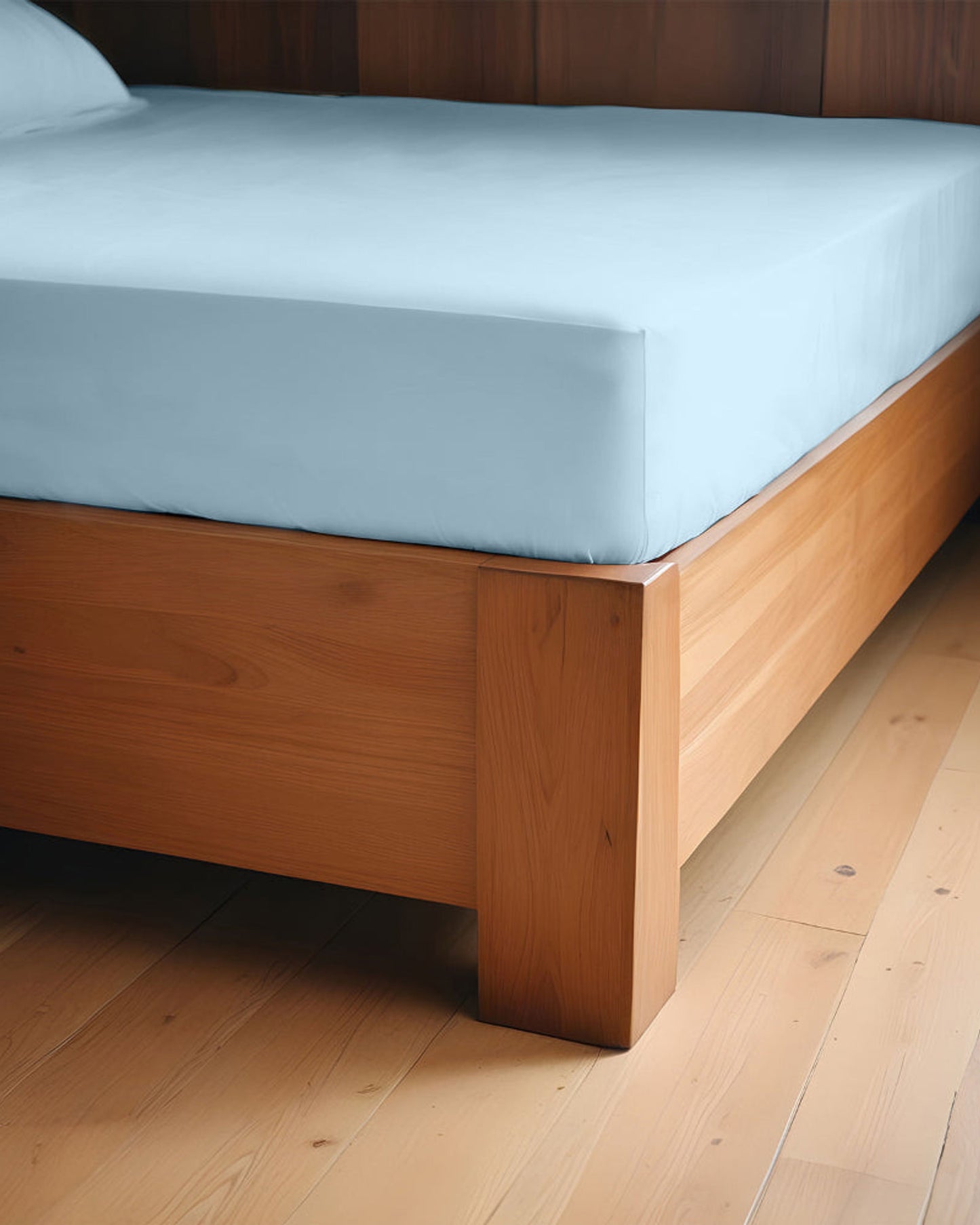 Cotton Home Fitted Sheet Set 3Pc Super Soft Sky Blue