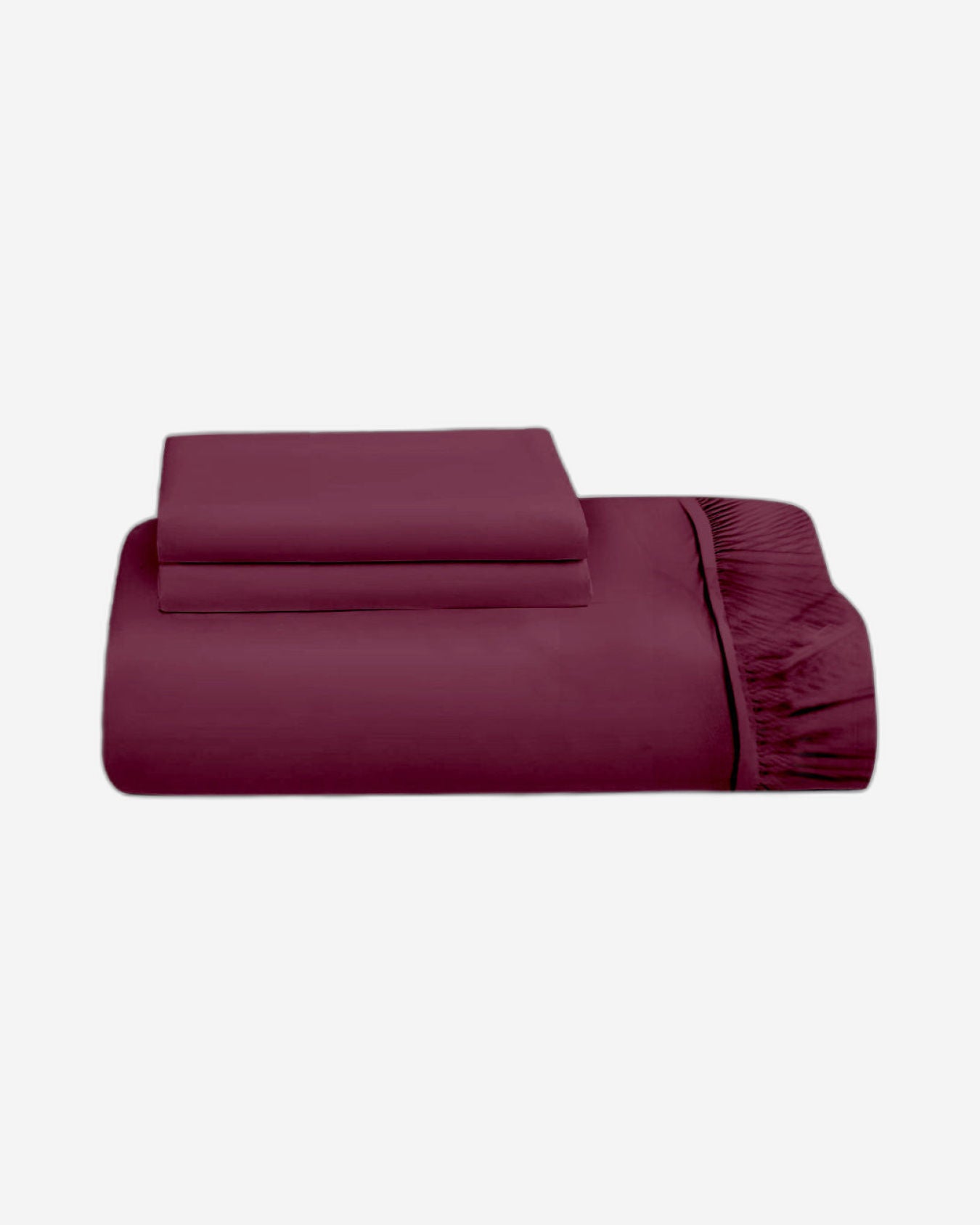 Cotton Home Fitted Sheet Set 3Pc Super Soft Burgundy