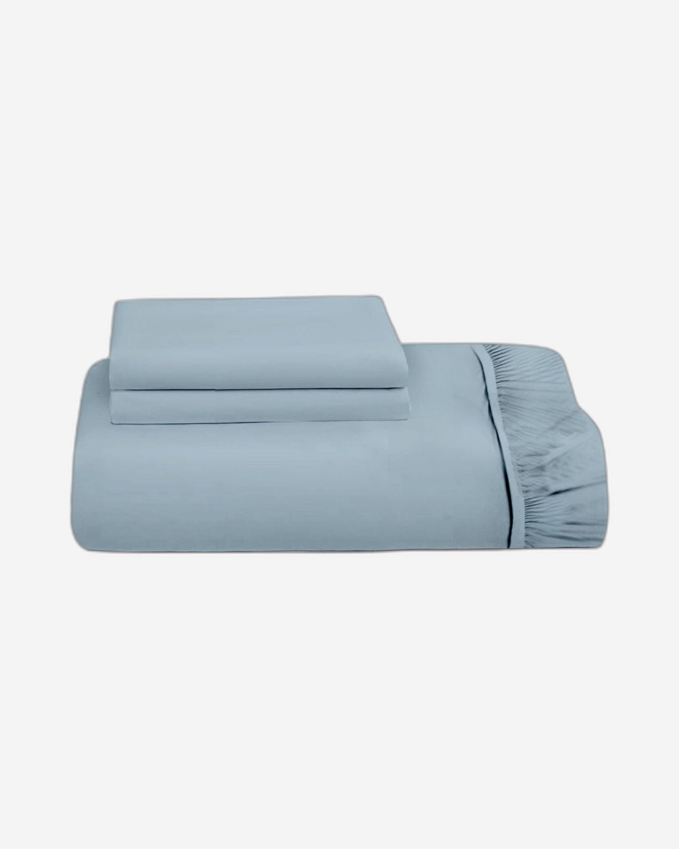 Cotton Home Fitted Sheet Set 3Pc Super Soft Metallic Blue