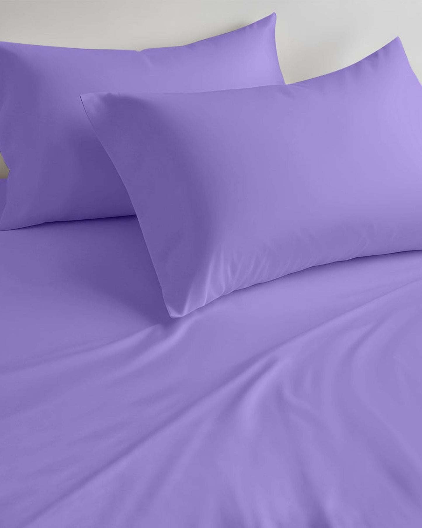 Cotton Home Fitted Sheet Set 3Pc Super Soft Silver Dark Purple