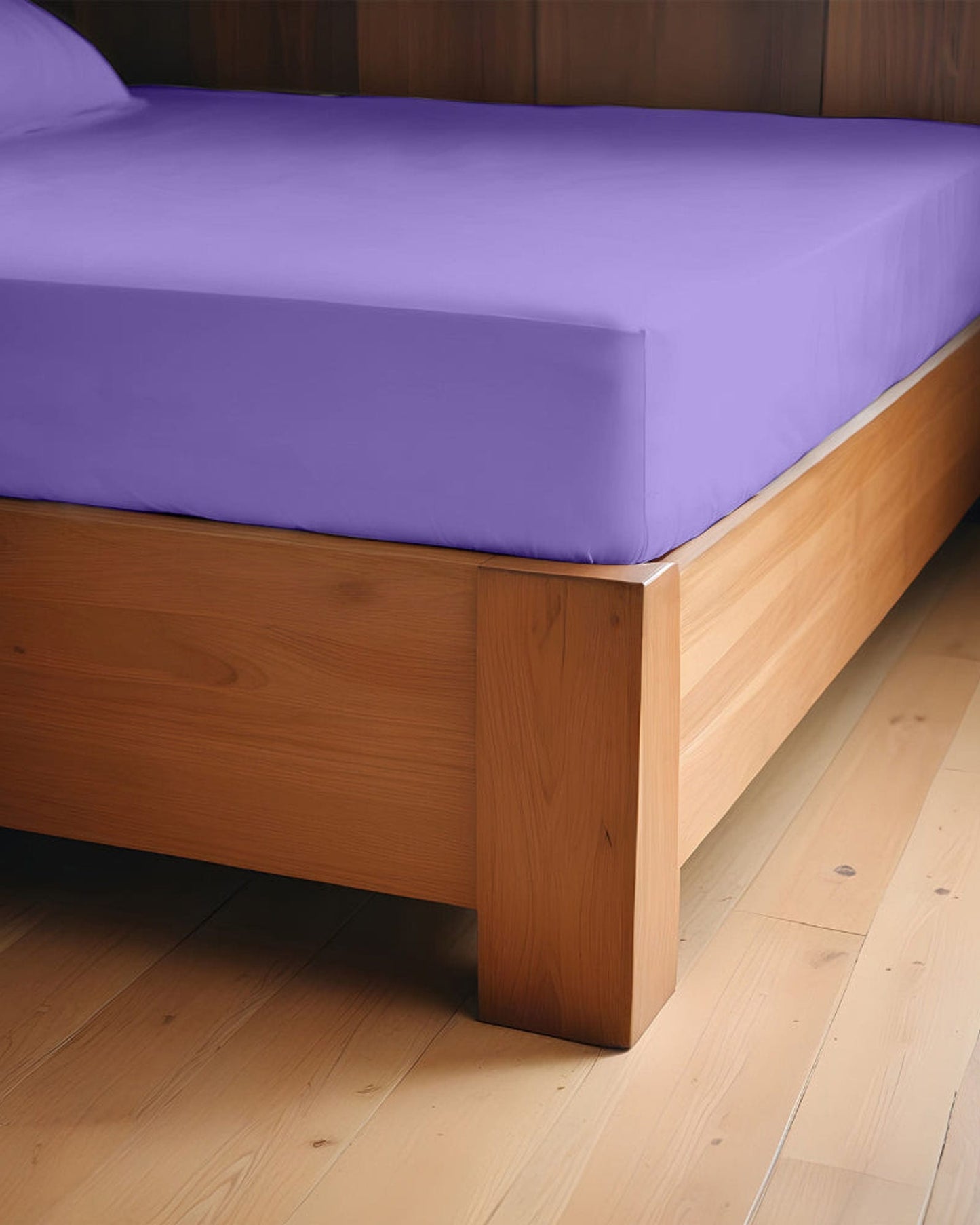 Cotton Home Fitted Sheet Set 3Pc Super Soft Silver Dark Purple