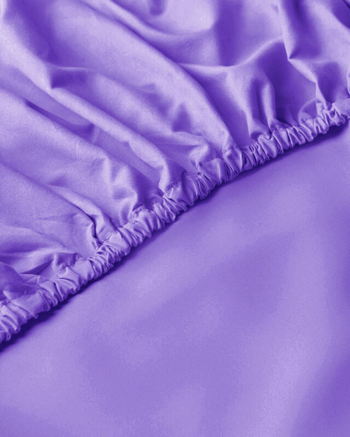 Cotton Home Fitted Sheet Set 3Pc Satin 300TC Purple