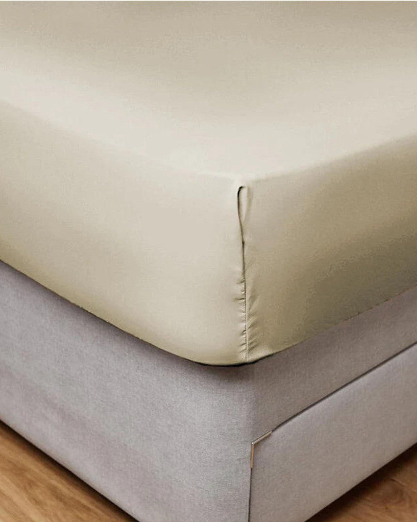 Cotton Home Fitted Sheet Set 3Pc Satin 300TC Gold