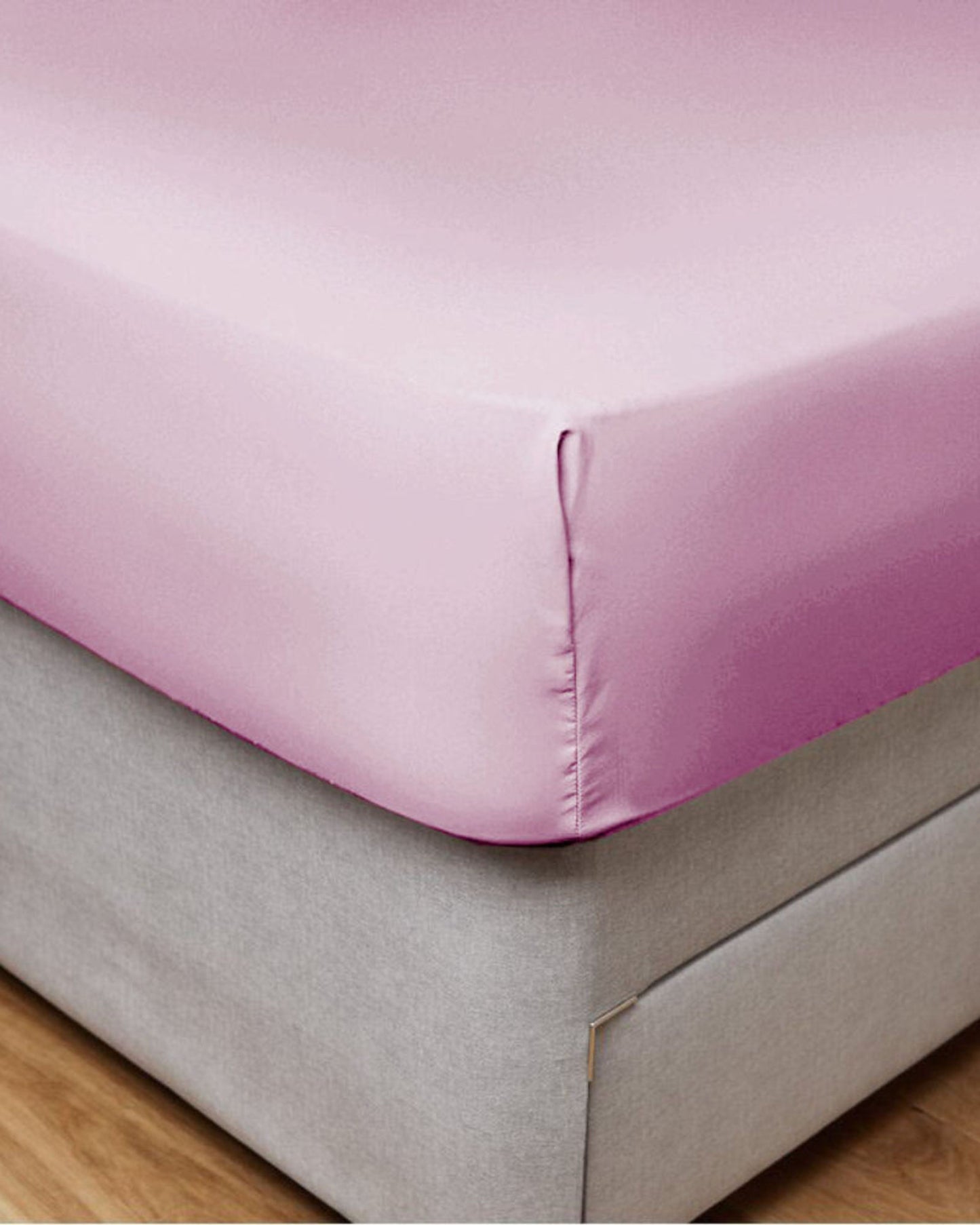 Cotton Home Fitted Sheet Set 3Pc Satin 300TC Baby Pink