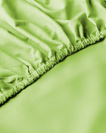 Cotton Home 100% Cotton Satin 300TC 3-piece Fitted Sheet Celery
