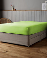Cotton Home 100% Cotton Satin 300TC 3-piece Fitted Sheet Celery