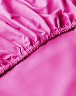 Cotton Home 100% Cotton Satin 300TC 3-piece Fitted Sheet Fuscia