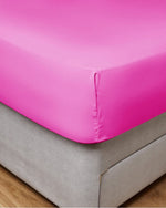 Cotton Home Fitted Sheet Set 3Pc Satin 300TC Fuscia