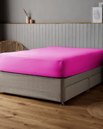 Cotton Home Fitted Sheet Set 3Pc Satin 300TC Fuscia
