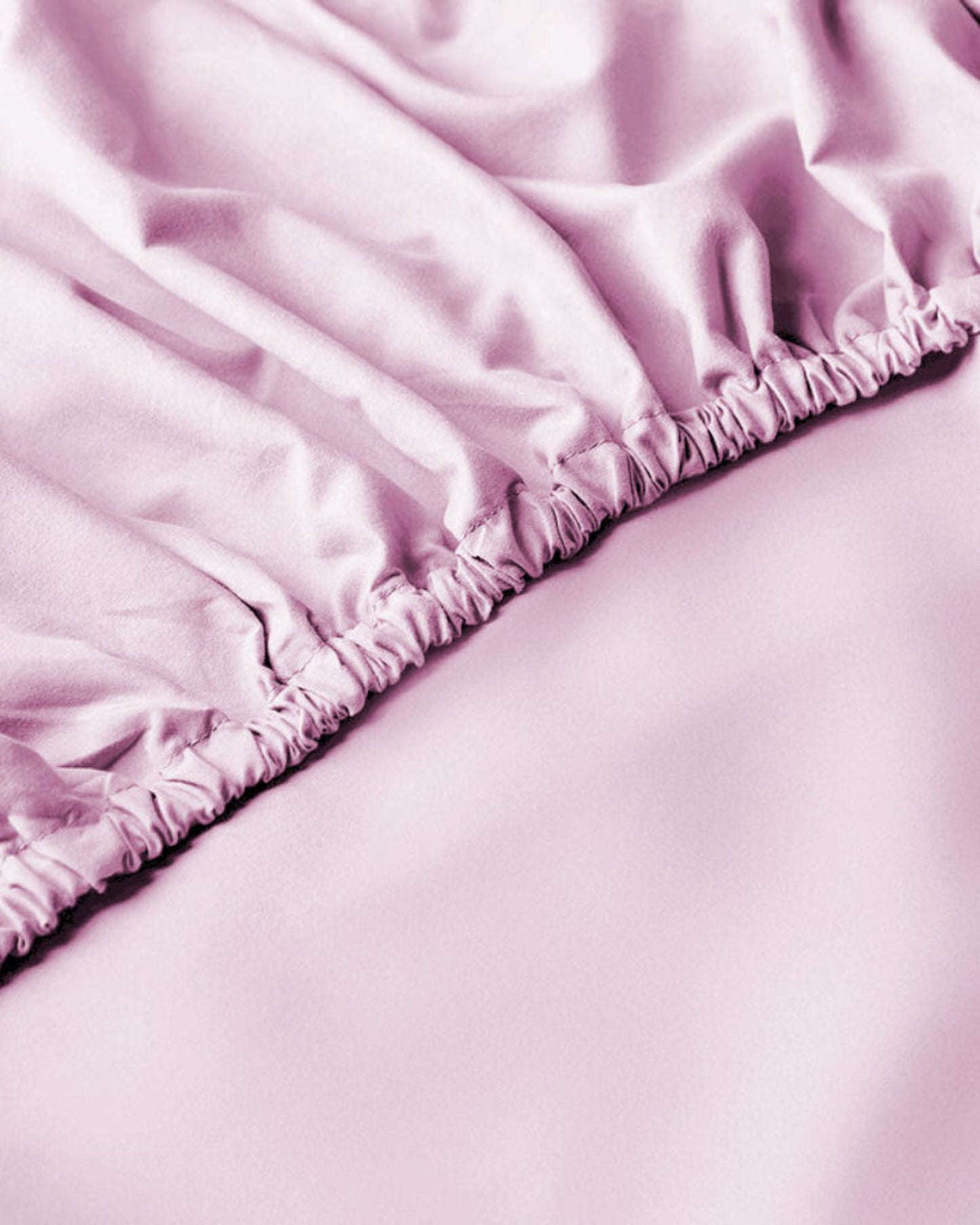 Cotton Home Fitted Sheet Set 3Pc Satin 300TC Baby Pink