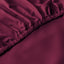 Cotton Home Fitted Sheet Set 3Pc Satin 300TC Burgundy