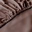 Cotton Home Fitted Sheet Set 3Pc Satin 300TC Chocolate Brown