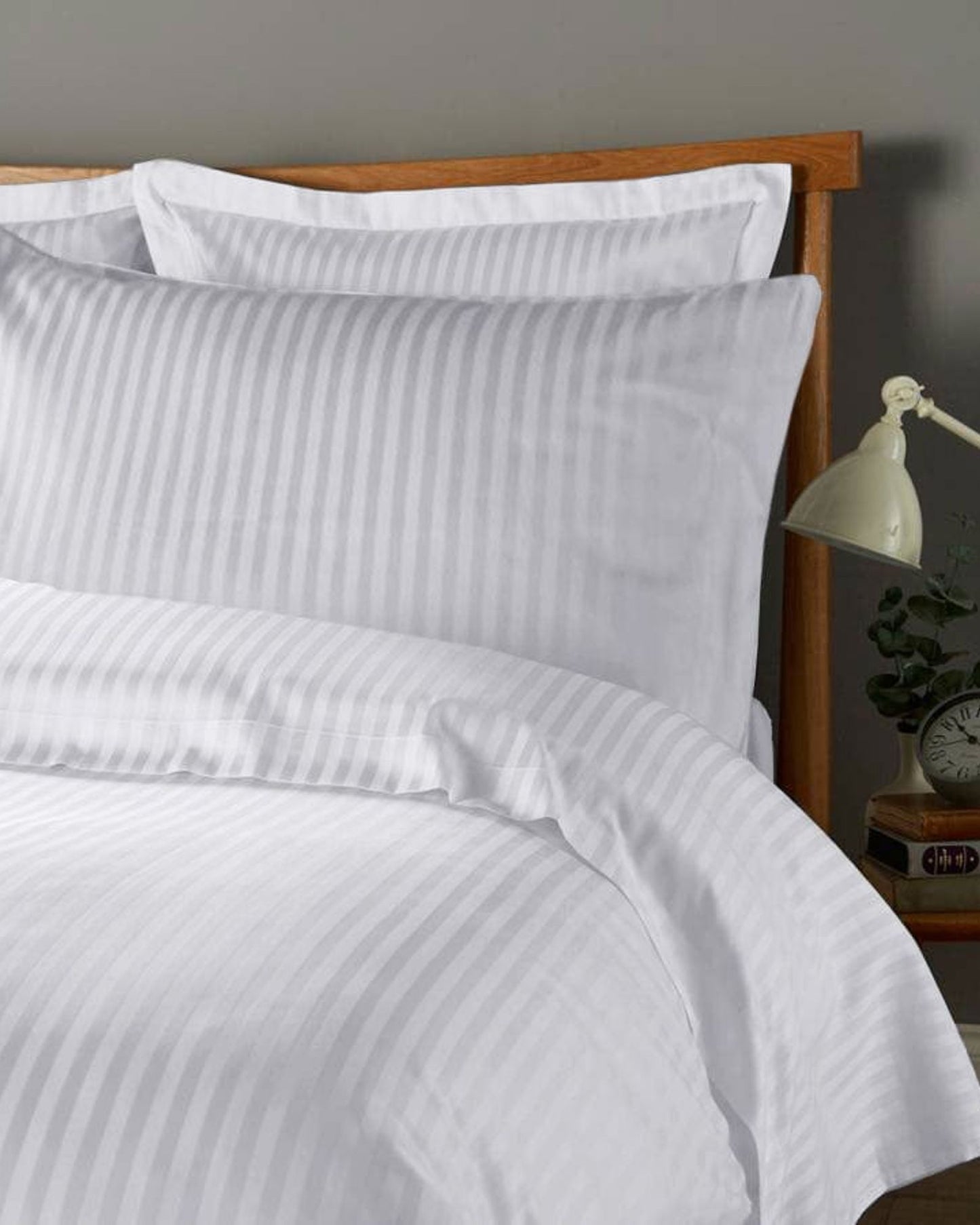 Cotton Home Duvet Cover Set 6Pc Stripe White
