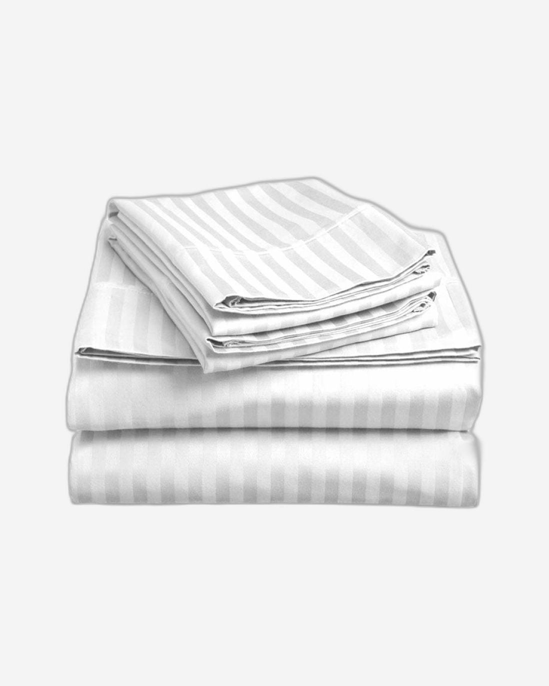Cotton Home Duvet Cover Set 6Pc Stripe White