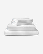 Cotton Home Duvet Cover Set 6Pc Stripe White
