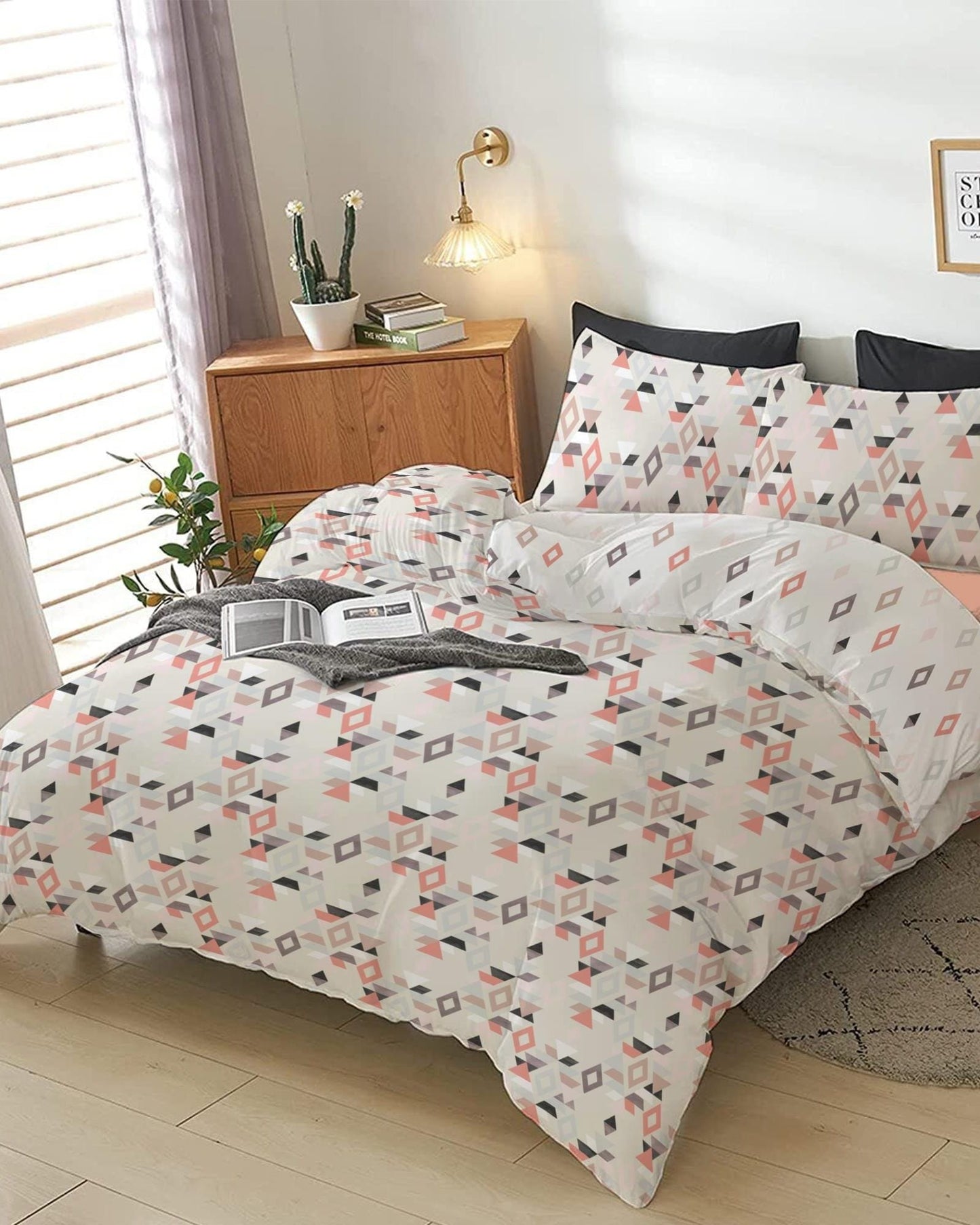 Cotton Home Comforter Set 4Pc Aztec Motif