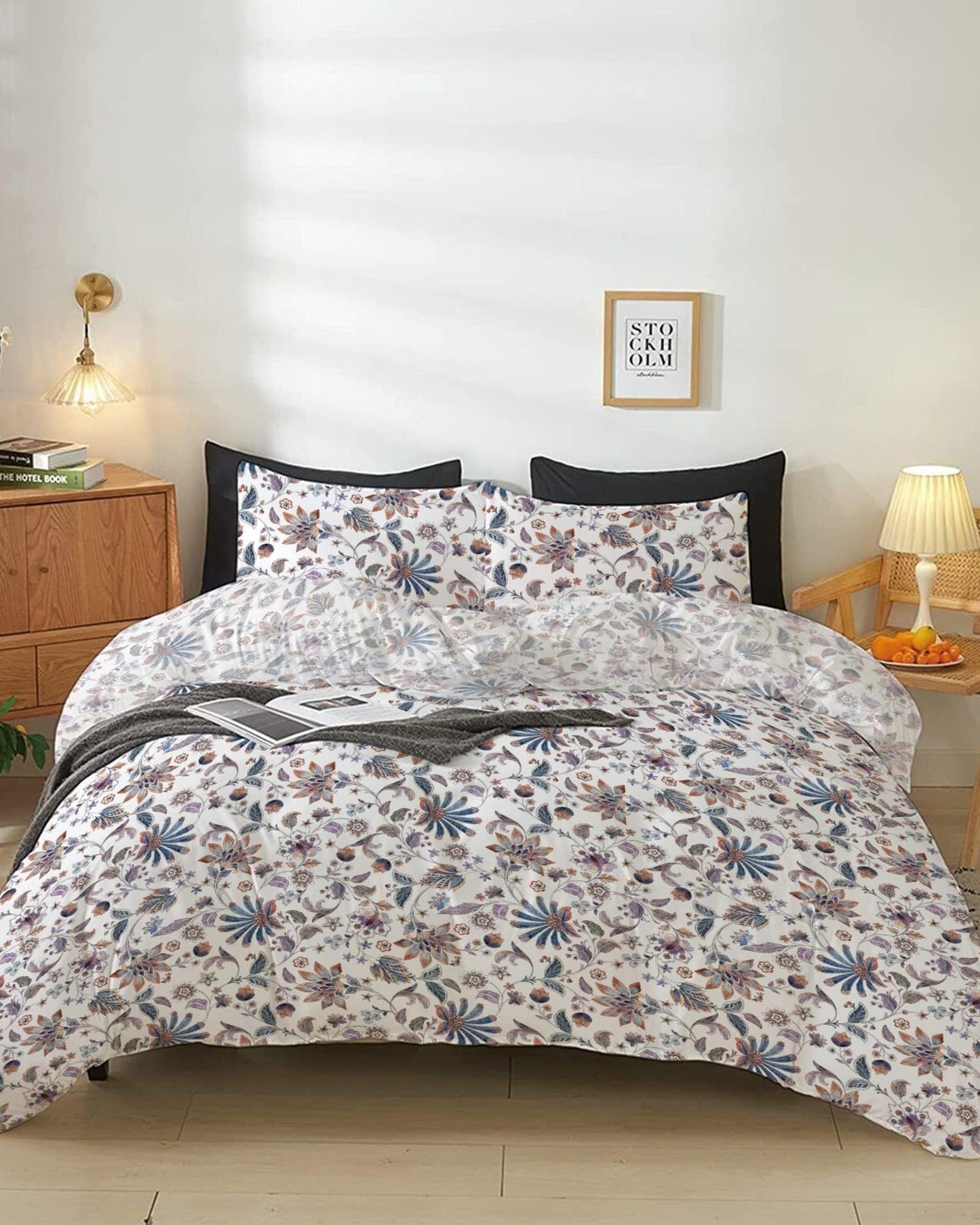 Cotton Home Comforter Set 4Pc Botanical Print