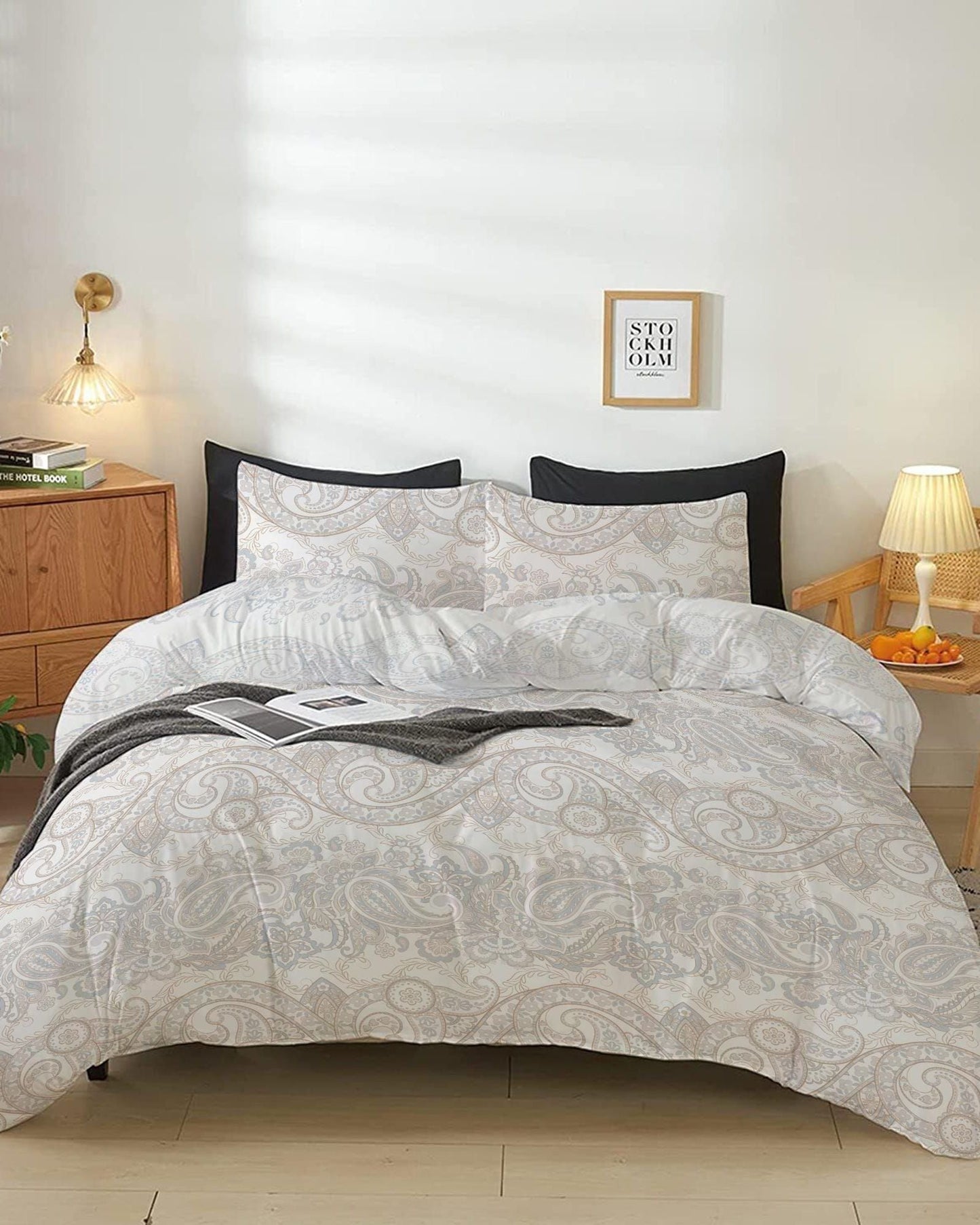 Cotton Home Comforter Set 4Pc Paisley Print