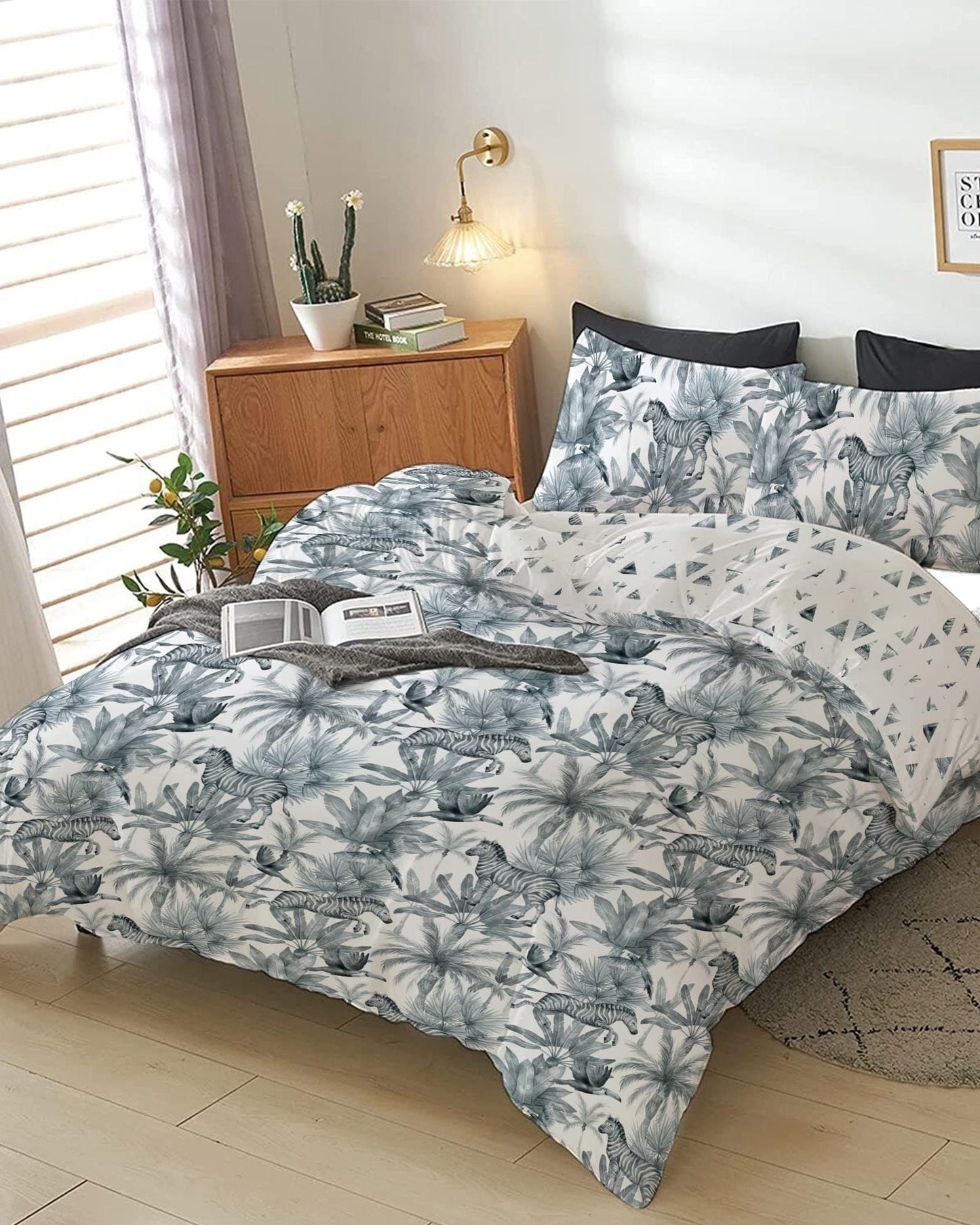 Cotton Home Comforter Set 4Pc Zebra Print