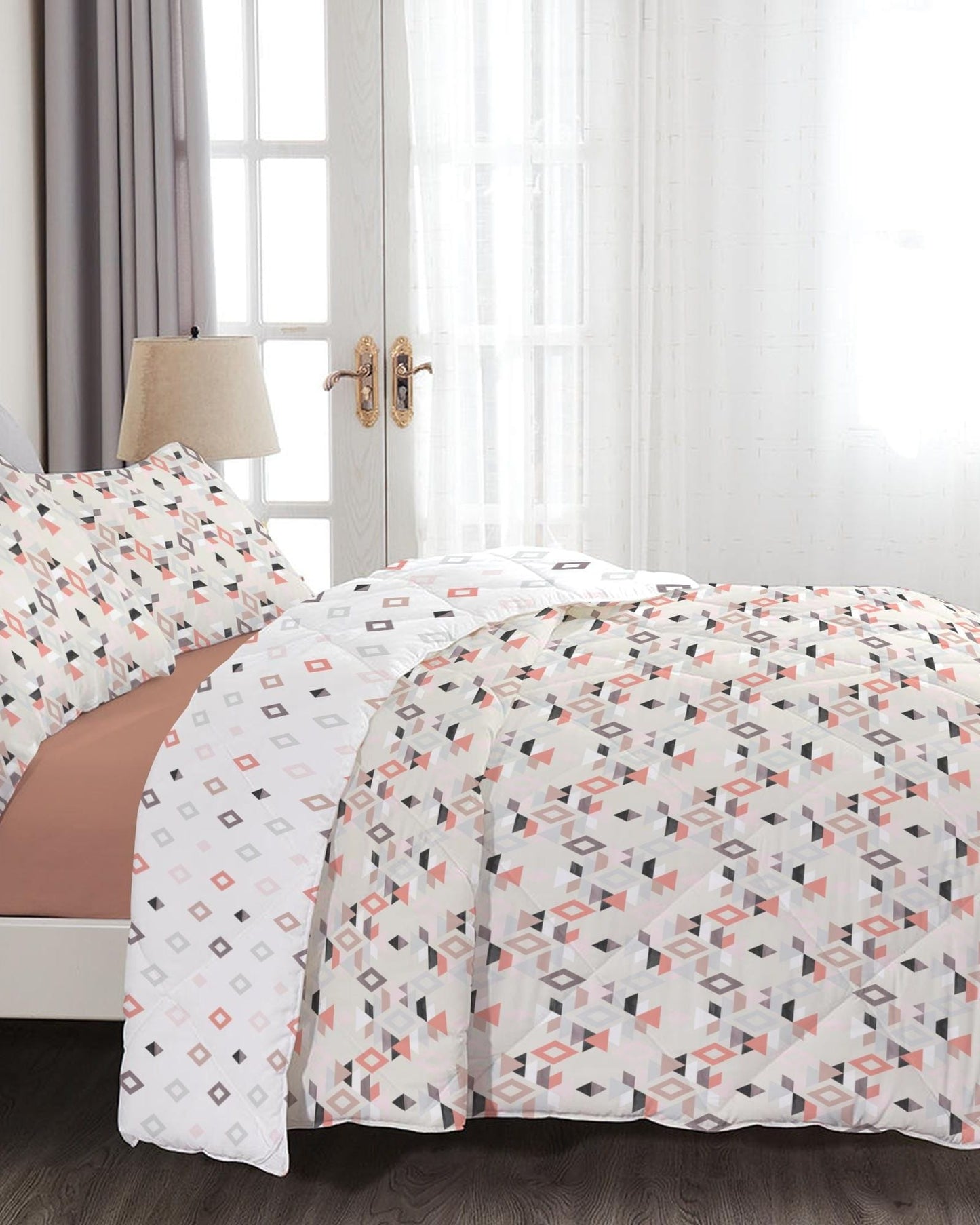 Cotton Home Comforter Set 4Pc Aztec Motif
