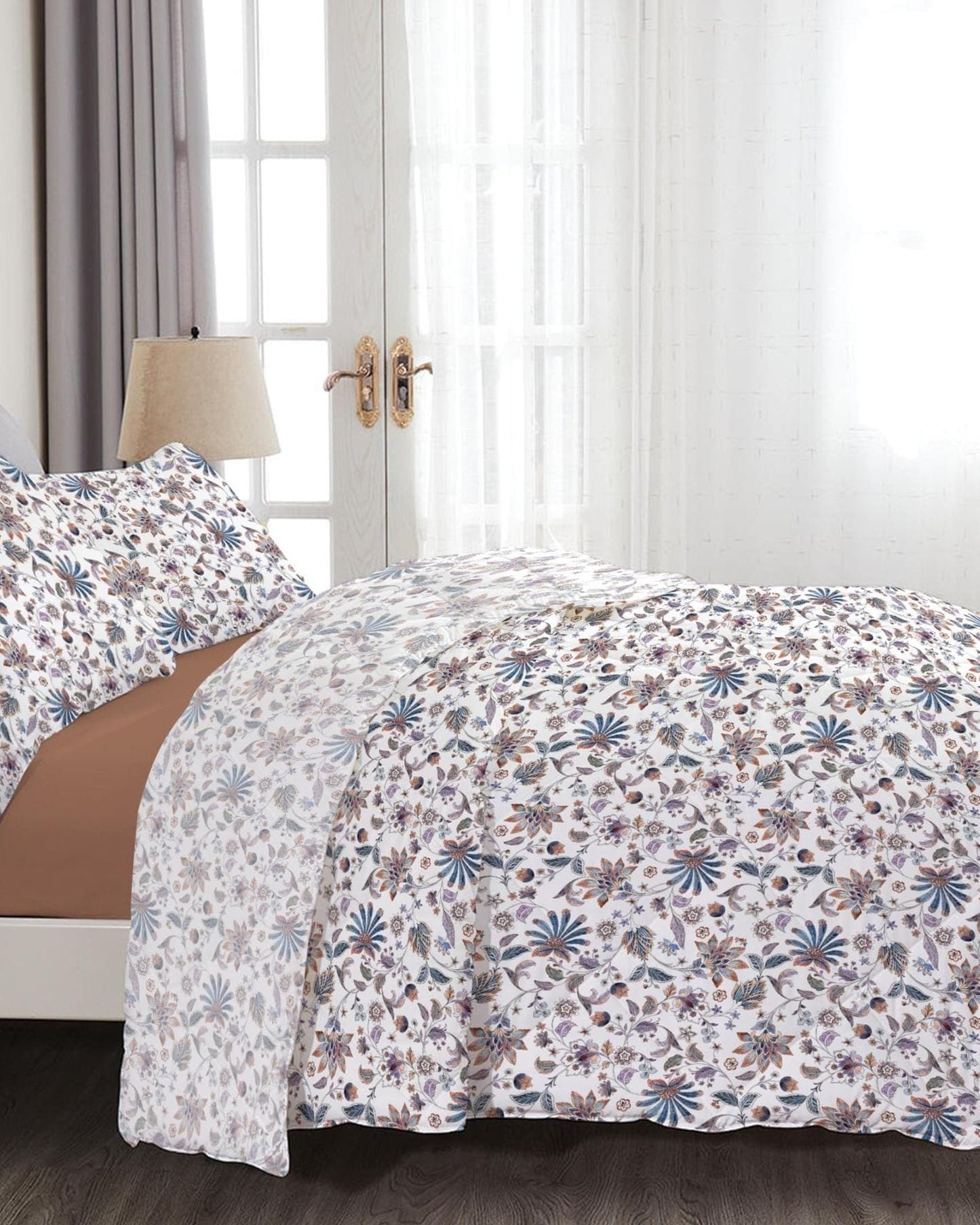 Cotton Home Comforter Set 4Pc Botanical Print