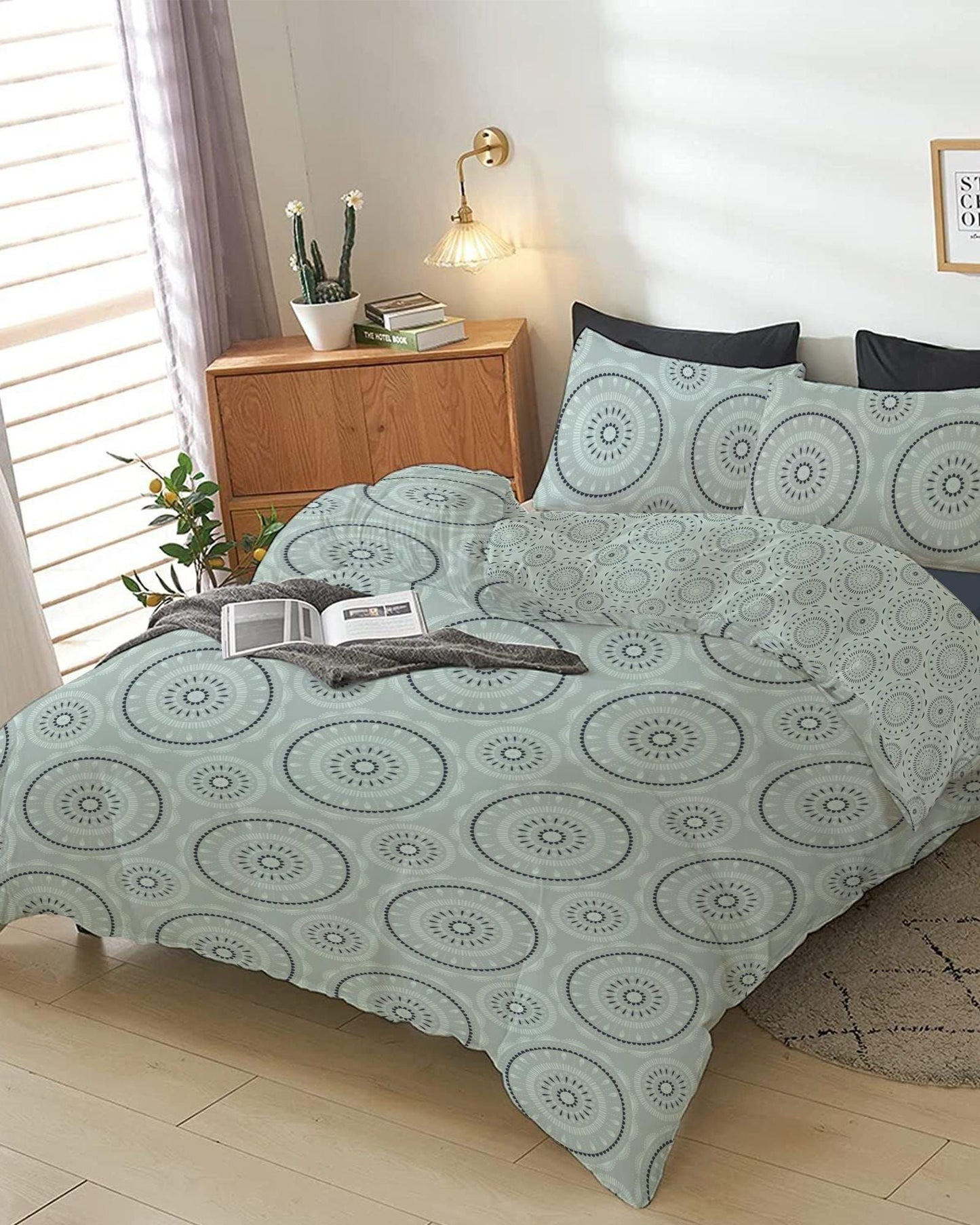 Cotton Home Comforter Set 4Pc Circular Motif