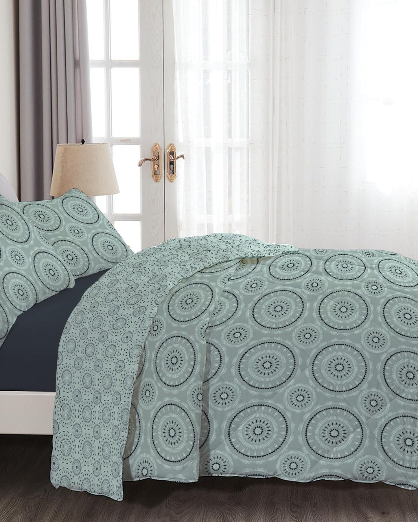 Cotton Home Comforter Set 4Pc Circular Motif
