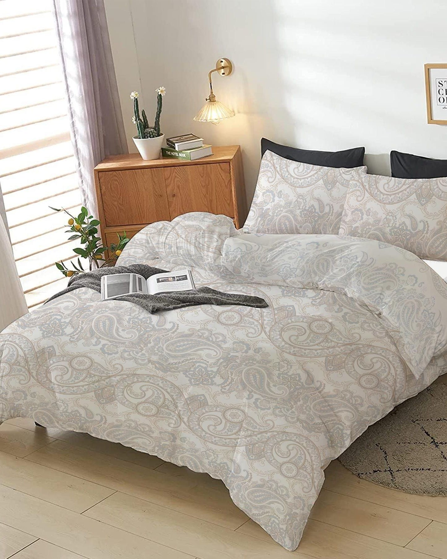Cotton Home Comforter Set 4Pc Paisley Print