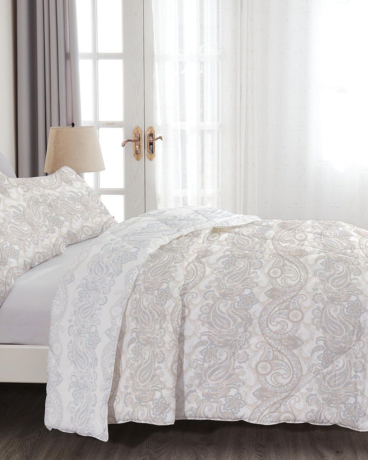 Cotton Home Comforter Set 4Pc Paisley Print