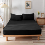 Cotton Home Fitted Sheet 1Pc Jersey Black
