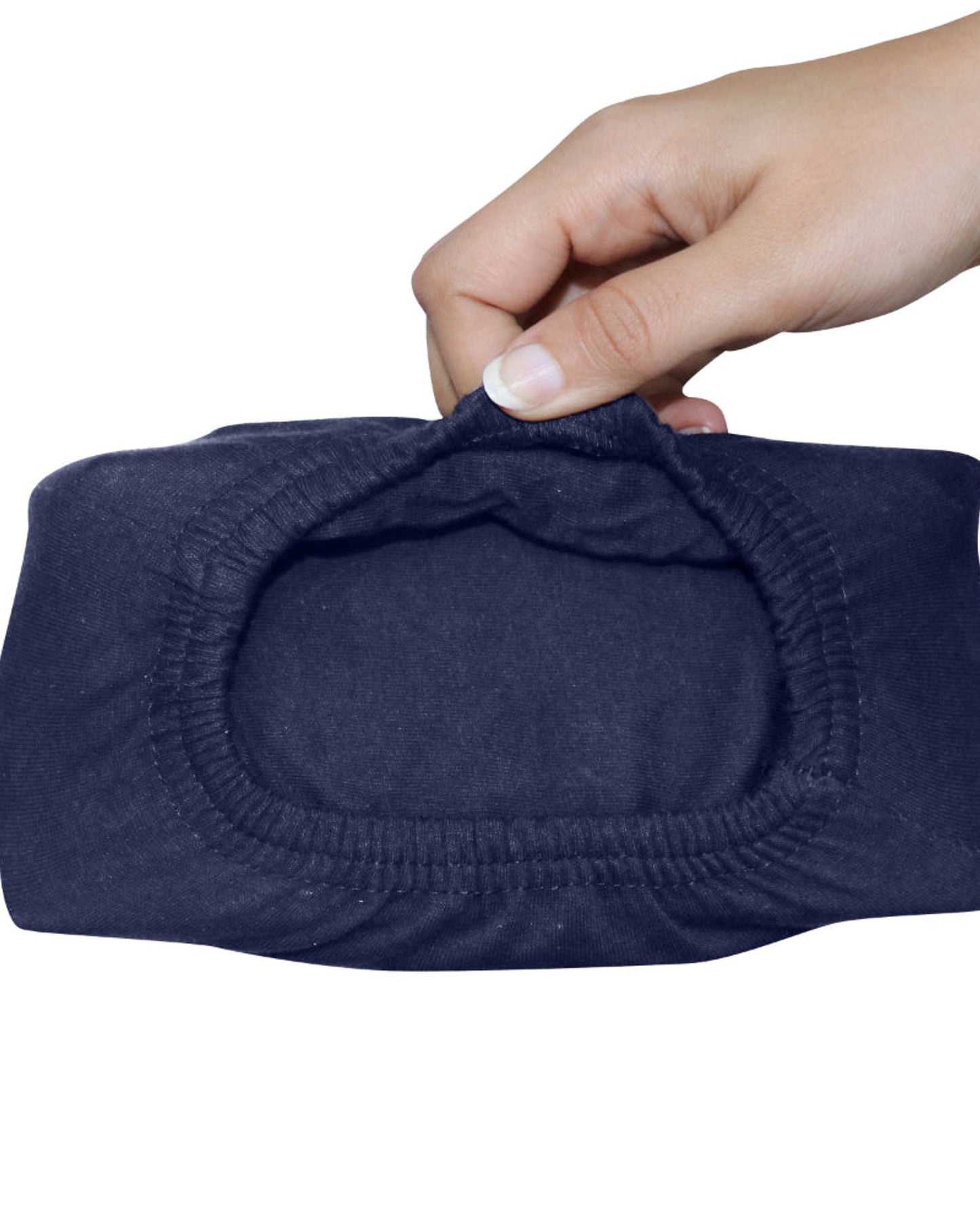 Cotton Home Fitted Sheet 1Pc Jersey Navy Blue