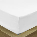 Cotton Home Fitted Sheet 1Pc Super Soft White