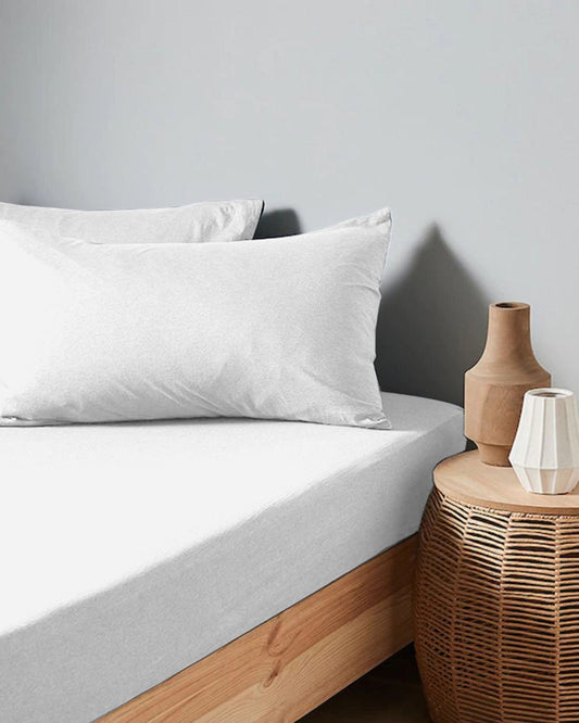 Cotton Home Jersey 3-piece Duvet Cover Set White