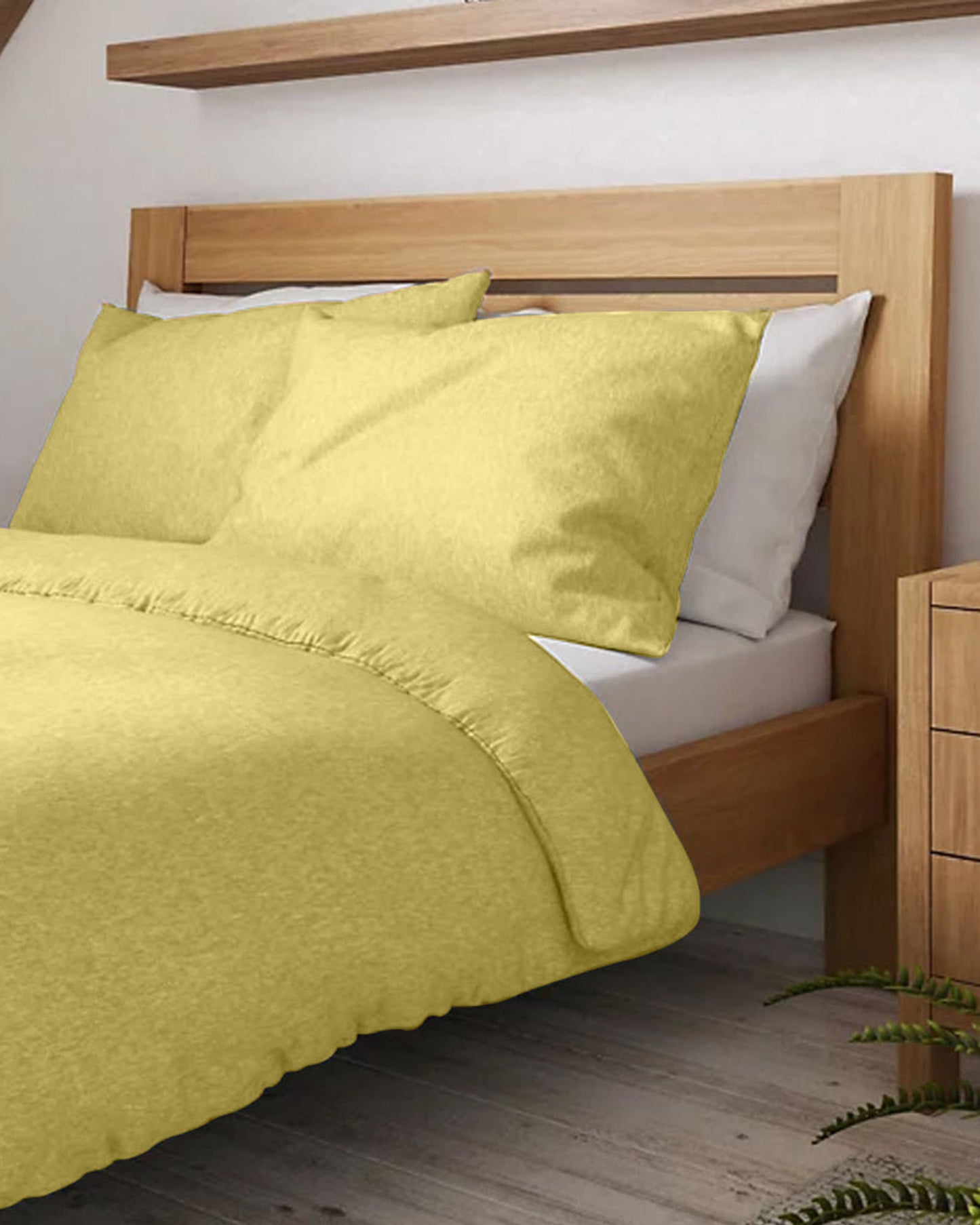 Cotton Home Jersey 3-piece Duvet Cover Set Yellow